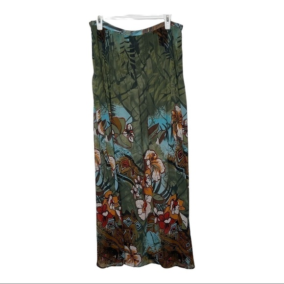 I JEANS BY BUFFALO Skirt Size 12 Multicolor Military Jungle Floral Print Maxi - Picture 7 of 8